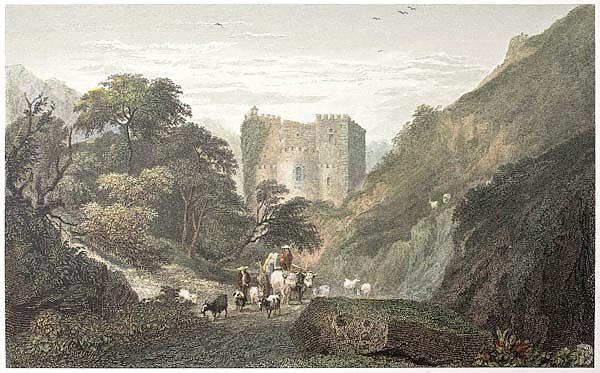 Abazia ruins, near Messina, Sicily. Created by De Wint and Goodall, printed by McQueen, publ. in Lon