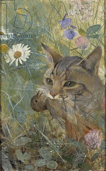 A Cat with a Young bird in its Mouth, 1885