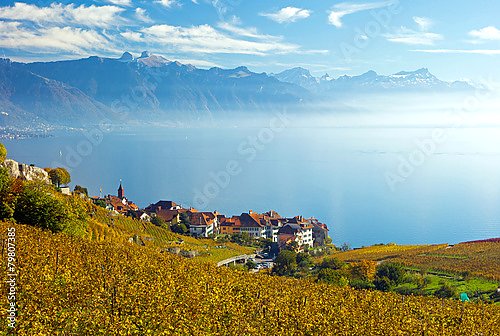 Швейцария. Осенние виноградники долины Лаво