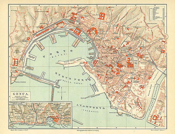 Карта Генуи, конец 19 в. 2
