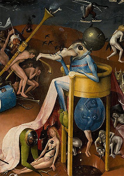 The Garden of Earthly Delights: Hell, detail of the right panel, c.1500 2