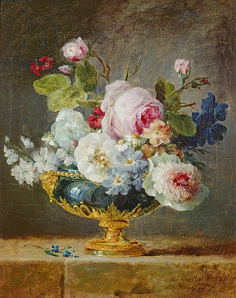 Flowers in a blue vase, 1782