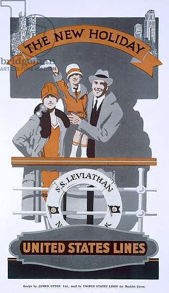 'The New Holiday', advertisement for 'United States Lines, SS Leviathan', 1920s