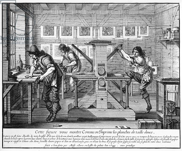 French printing press, 1642