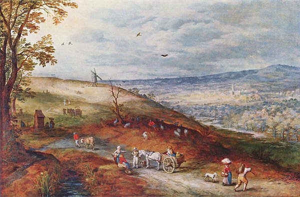 Постер Брейгель Ян Старший Пейзаж с ветряной мельницей