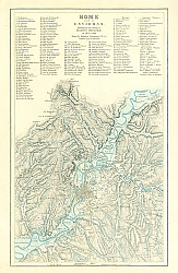 Постер Карта Рима и его окрестностей, 1845-1846 г. 1