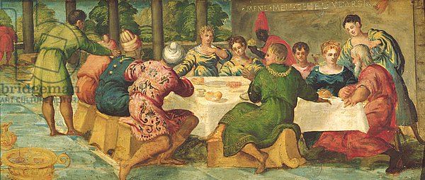 Постер Тинторетто Джакопо King Belshazzar's Banquet, c.1543/44 2