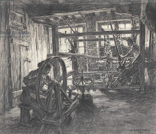 The Weaver's Workshop at Dinan or, The Weaver and his Wife, 1893