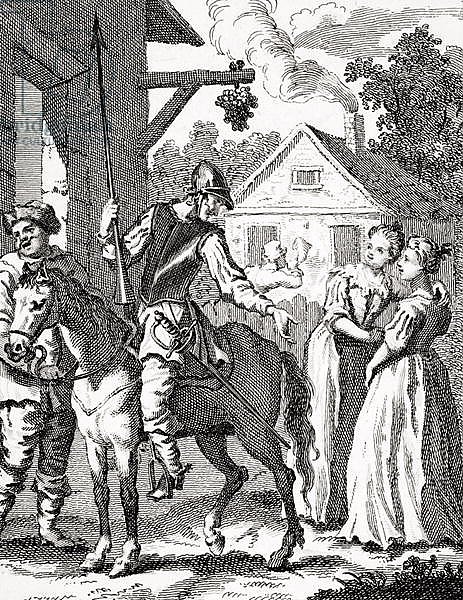 Don Quixote and Sancho Panza at an Inn, published 1798