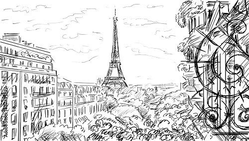 Париж в Ч/Б рисунках #44