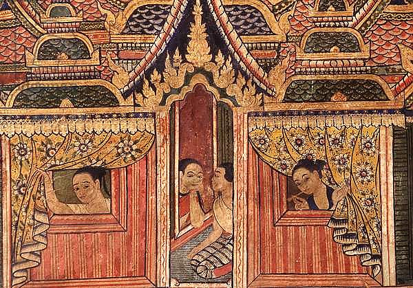 Detail from a mural at Wat Phra Singh 1