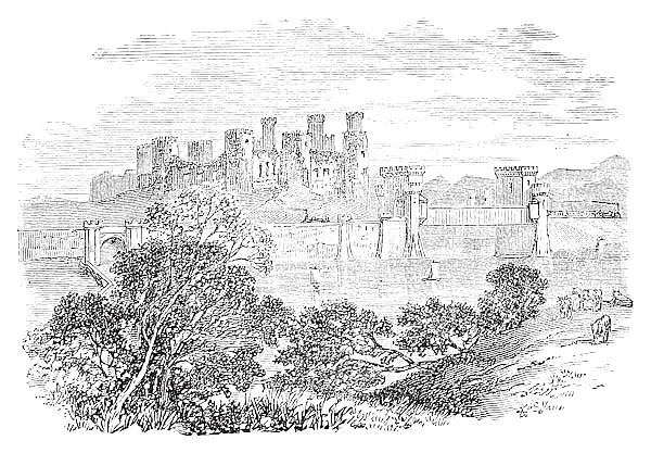 Aberconway Castle, now known as Conway Castle, in the North coast of Wales.