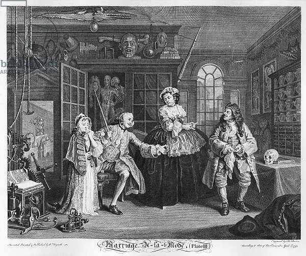 Marriage a la Mode, Plate III, The Inspection, 1745