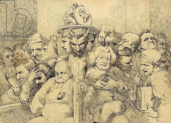 Literary Characters Assembled Around the Medallion of Shakespeare, 1776