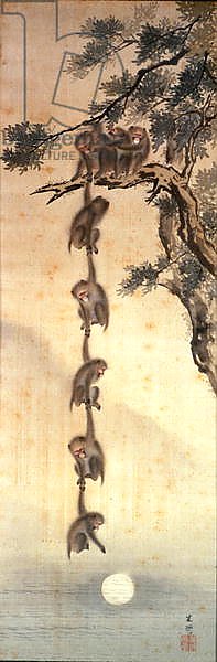 Monkeys reaching for the Moon, Edo Period