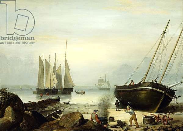 Beached for Repairs, Duncan's Point, Gloucester, 1848