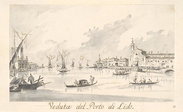 The Porto di Lido, with the Fortezza Sant’Andrea on the Left