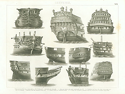 Постер Seewesen. Heck des Invincible, franz Linienschiff von 1747 (74 Kanonen)