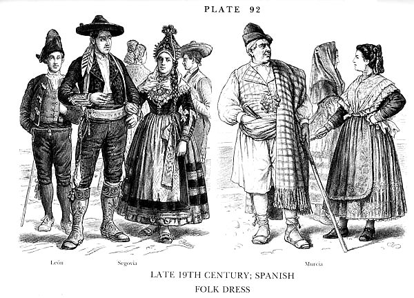 Fin du XIXè Siècle, Habits Traditionnels Espagnols, LAte 19Th Century, spanish Folk Dress 2