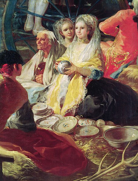 Ladies buying pottery at a stall in Madrid, 1779