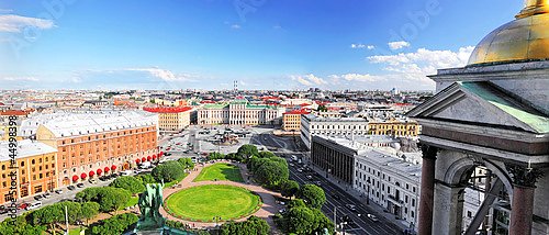 Россия, Санкт-Петербург. Панорама с Исаакиевского собора