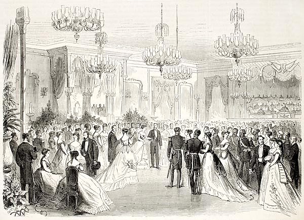 Grand Bal given to Egypt viceroy in Alexandria. Created by Pauquet and Cosson-Smeeton, published on 