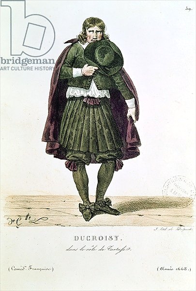 Ducroisy in the title role of Tartuffe in 1668, from 'Costumes de Theatre de 1600 a 1820'