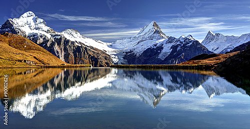 Швейцария. Панорама с заснеженными горами