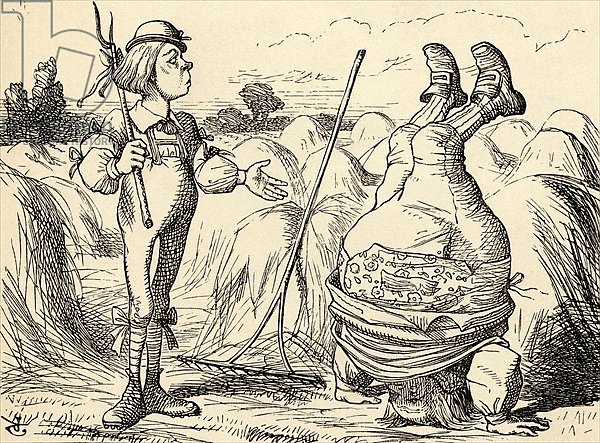 Father William standing on his head, from 'Alice's Adventures in Wonderland'