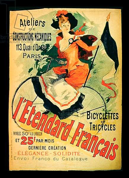 'The French Standard', poster advertising the 'Atelier de Constructions Mecaniques, Bicycles and Tricycles, Paris, 1891