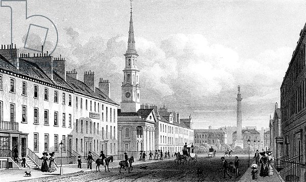 George Street, St. Andrew's Church and Lord Melville's Monument, Edinburgh, c.1830