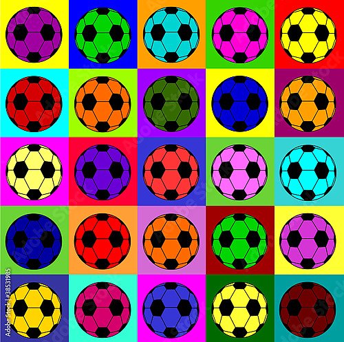 Футбольный мяч в стиле поп-арт