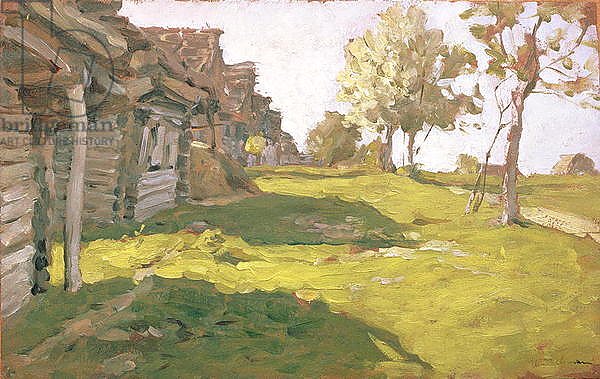 Sunlit Day. A Small Village, 1898