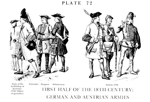 Première moitié du XVIIIè Siècle, Armées Allemande et Autrichiennes, First Half of the 18Th century, 2