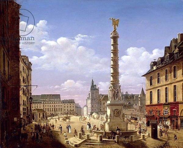 The Fountain in the Place du Chatelet, Paris, 1810