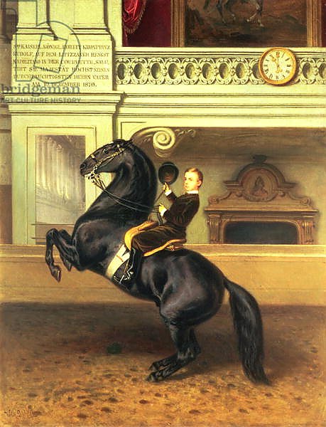 Crown Prince Rudolph of Austria on horseback, Vienna, 1870