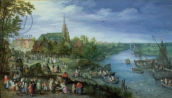 Постер Брейгель Ян Старший The Annual Parish Fair in Schelle, 1614