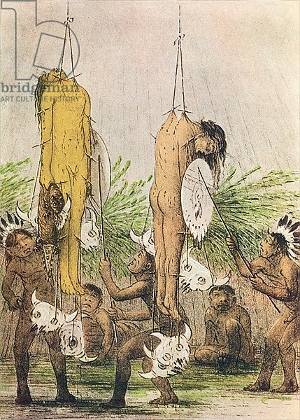 Mandan Indian initiation ceremony, 1871