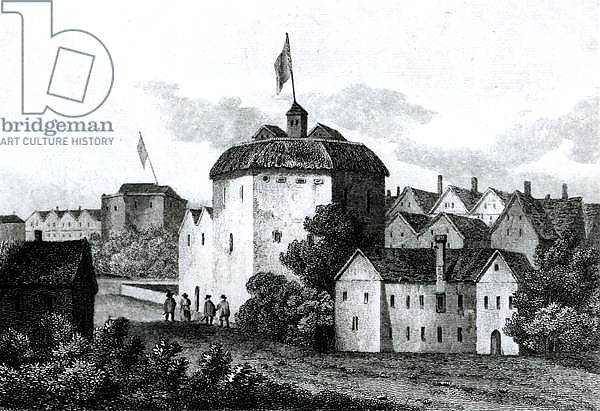 The Globe Theatre on the Bankside as it appeared in the reign of James I 1672