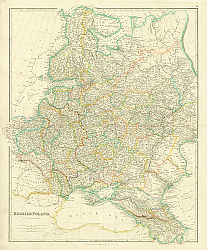 Постер Карта: Россия и Польша, 1832 г.