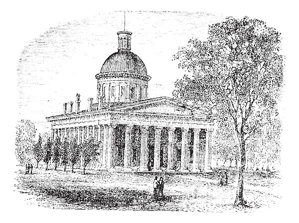 Indiana Statehouse in Indiana America vintage engraving