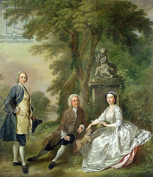 Jonathan Tyers and his Daughter, Elizabeth, and her Husband, John Wood, c.1750-52