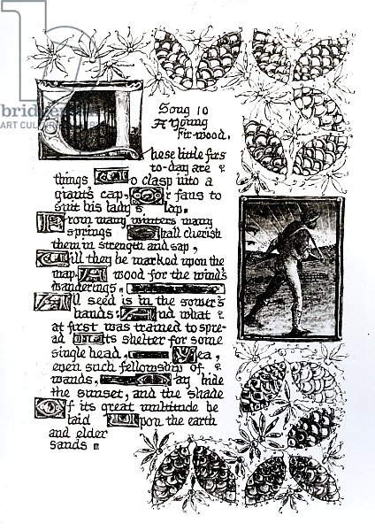 Illuminated text from Rossetti's 'House of Life' sonnet sequence, c.1880