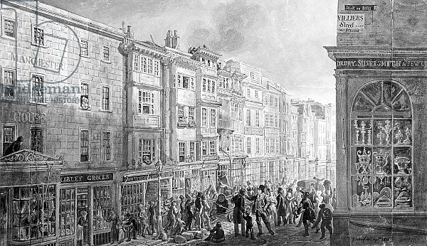 The Strand from the corner of Villiers Street, 1824