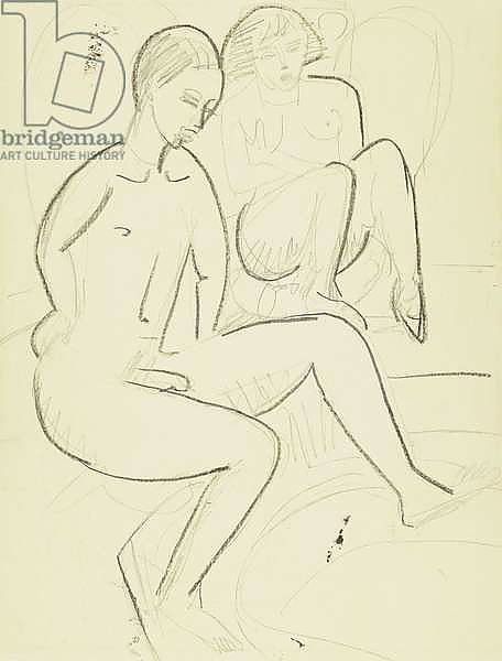 Young Couple in the Bathroom; Junges Paar beim Bad, c.1923-1925