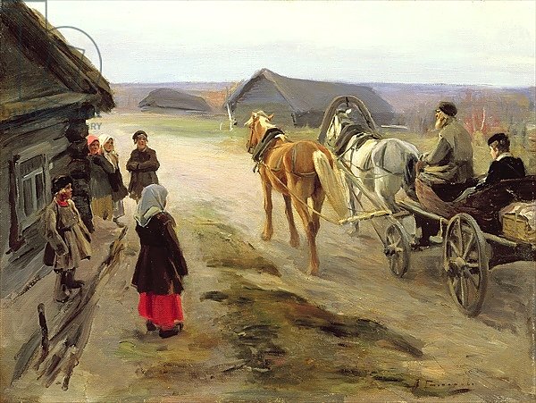 Arrival of a School-Mistress in the Country, c.1908-14