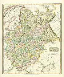 Постер Карта Европейской части России, 1811 г.