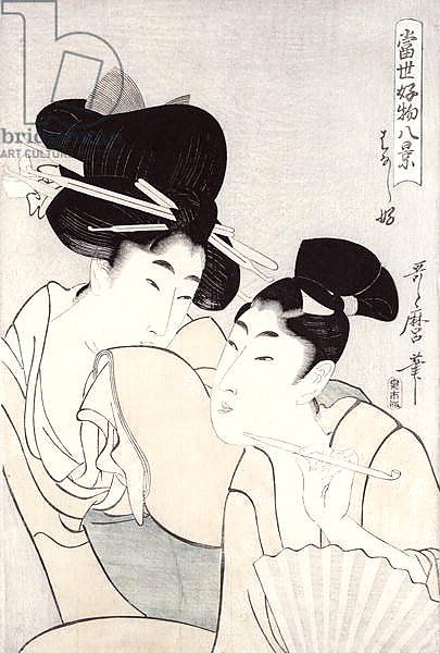 The pleasure of conversation, from the series 'Tosei Kobutsu hakkei' c.1803