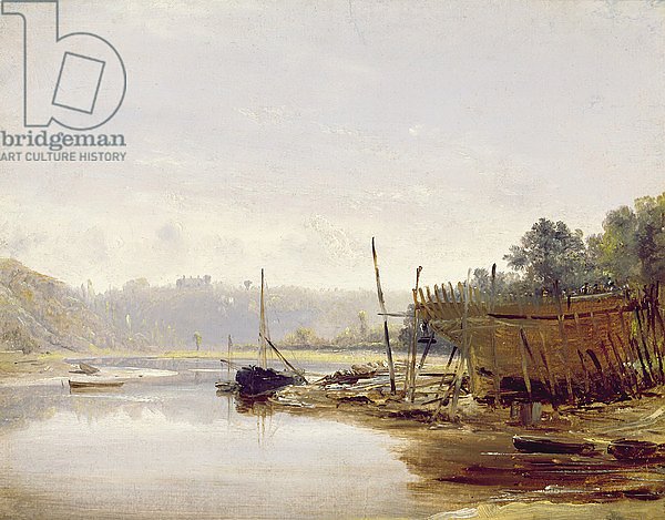 Boat Building near Dinan, Brittany, c.1838