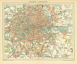 Постер План Лондона: центральная часть 1